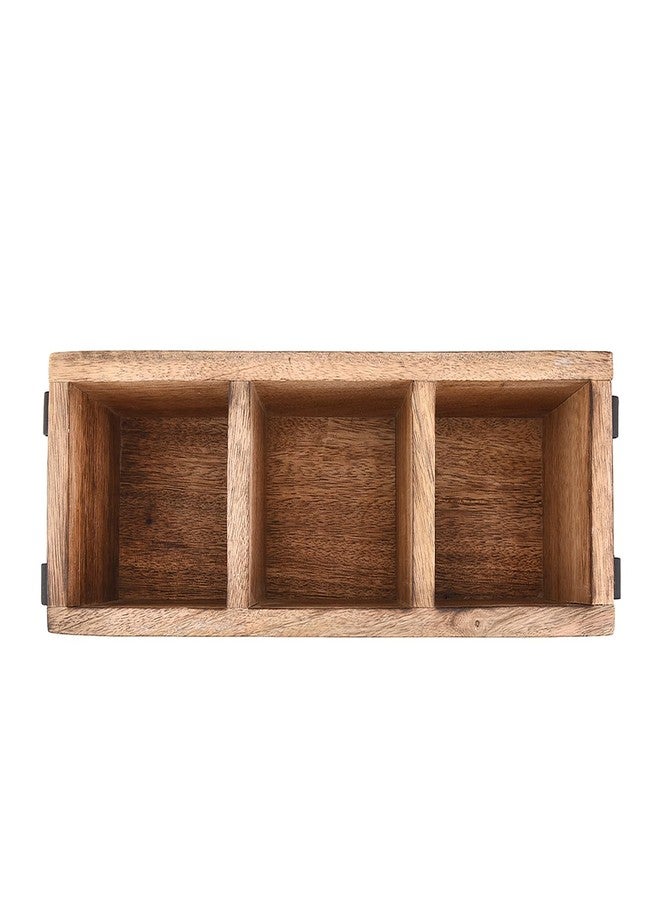 BHAVATU Mango Wood Utensil Drawer Organizer, Silverware Tray Organizer, Kitchen Drawer Organizer for Flatware Cutlery (11" x 4" x 4.5") - Image 5